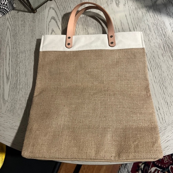 Brighton Jute Canvas Tote Bag- Live Love Laugh - Picture 3 of 4